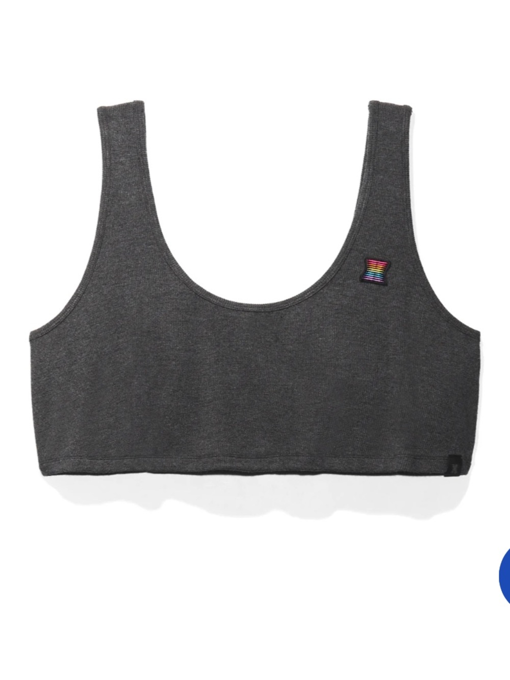 Savage X Fenty Charcoal Gray Scoop Bralette with Rainbow Patch